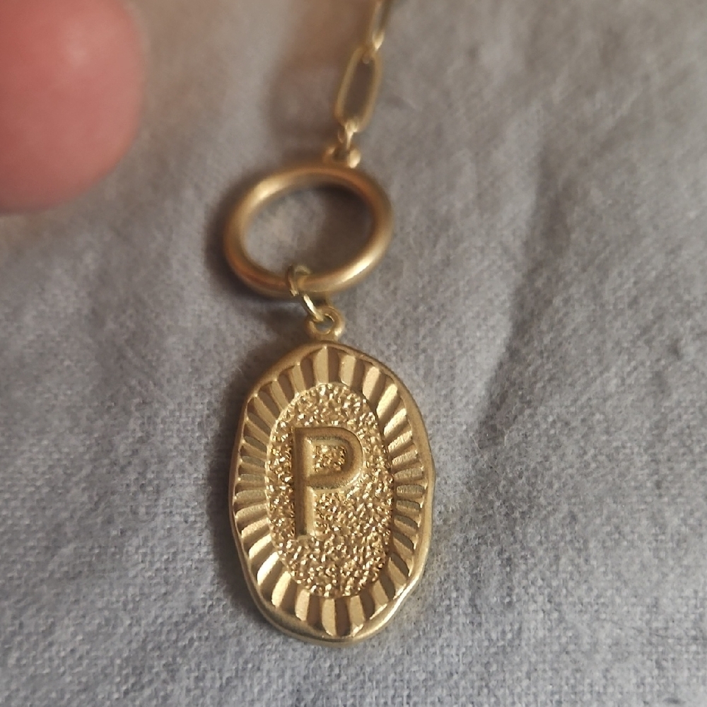 Gold Initial Pendant Necklace